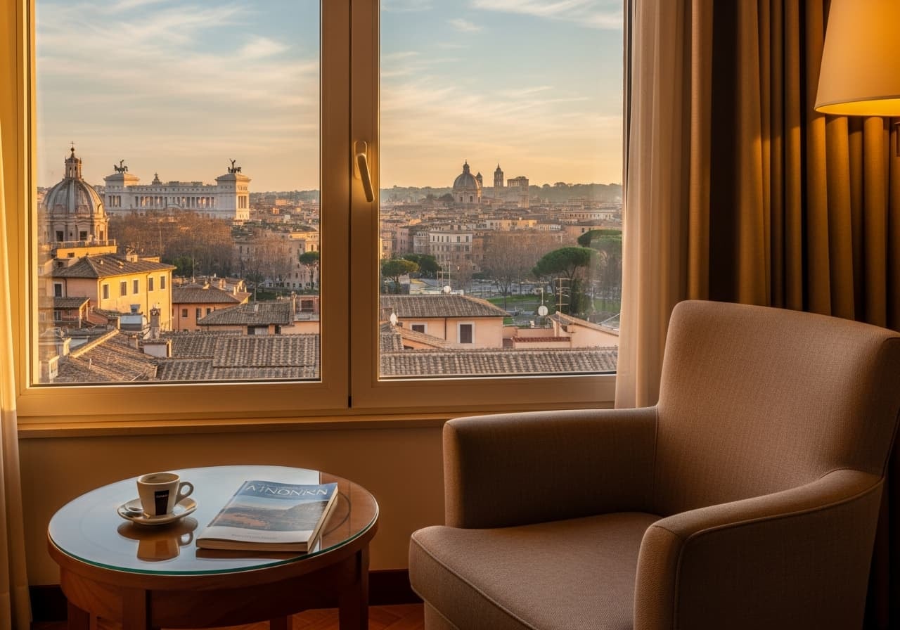 Elegant hotel room with Rome cityscape view - Porto Joins Stockholm, Antwerp, Newcastle as Luxury Green Haven